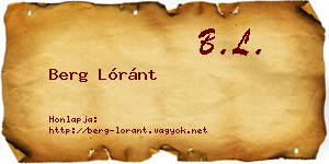 Berg Lóránt névjegykártya